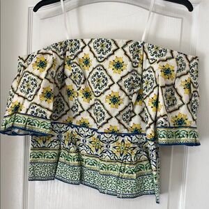 ANTONIO MELANI Geometric Floral Off-Shoulder Blouse, NWT, 12